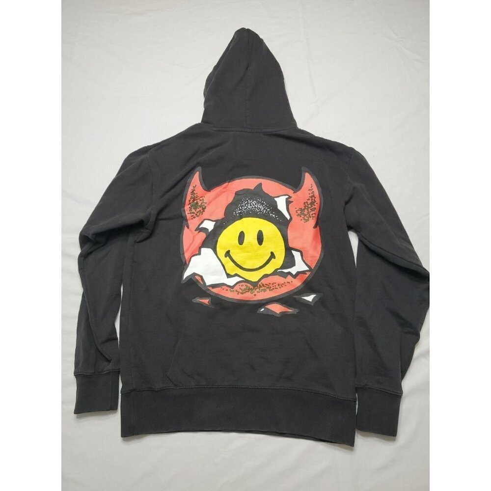 Chinatown Market Smiley Good Conquers Evil Hoodie Size Small Grunge Skater